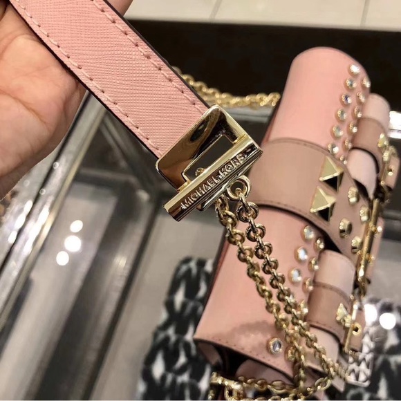 NWT Michael kors softpink Hayden Purse Studded Crossbody Shoulder Bag - Picture 6 of 13